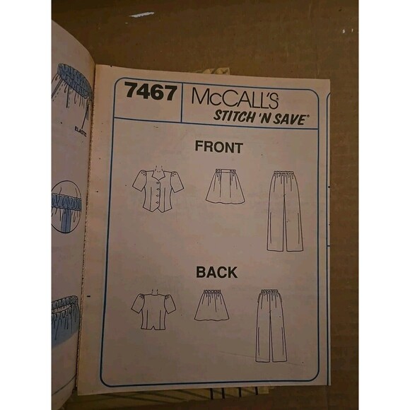 7467 Vintage McCalls SEWING Pattern Girls Top Pants Skirt Stitch n Save Sz 7-14 - Picture 4 of 9